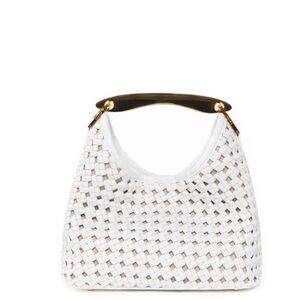 Elleme Small Boomerang Woven Leather White